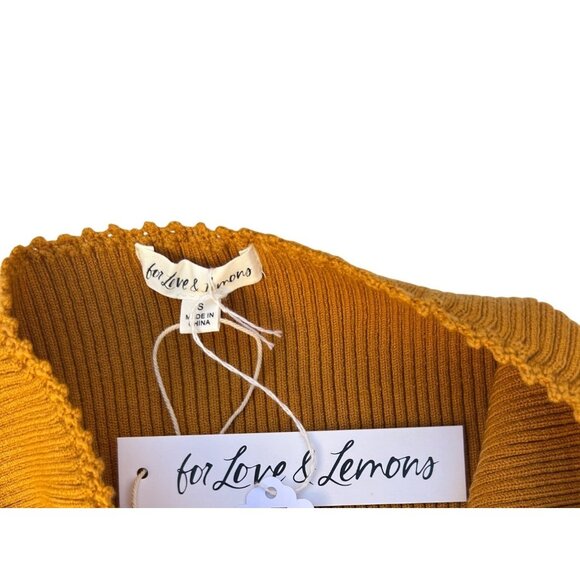 For Love And Lemons Maggie Midi Dress Gold Size Small - Picture 14 of 15